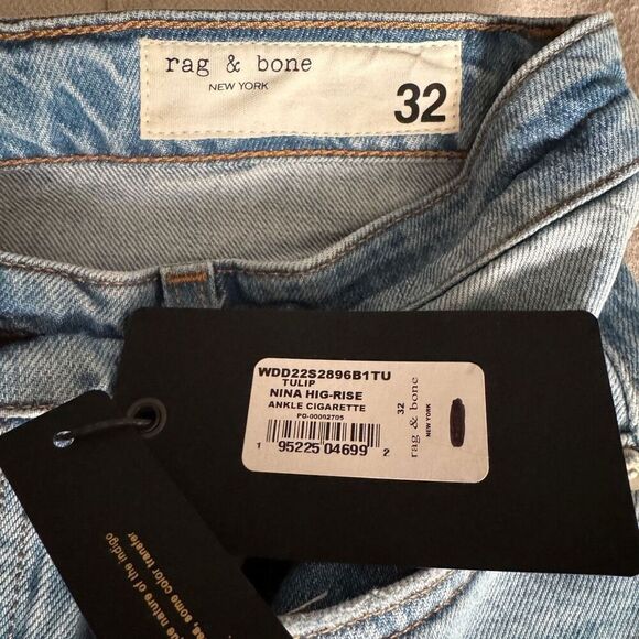 Rag & Bone Nina High-Rise Ankle Cigarette Jean in Tulip 32 - Picture 9 of 11